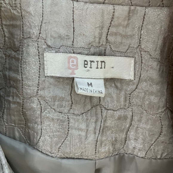 Erin Women's Textured Croc Embossed Metallic Blazer Jacket Size Medium - Picture 2 of 7